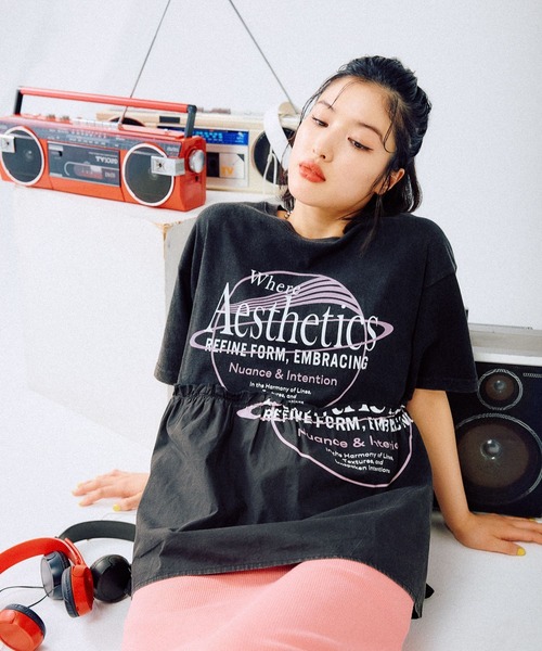 切り替えリメイク風ロゴT 492414（Tシャツ/カットソー）｜LEPSIM
