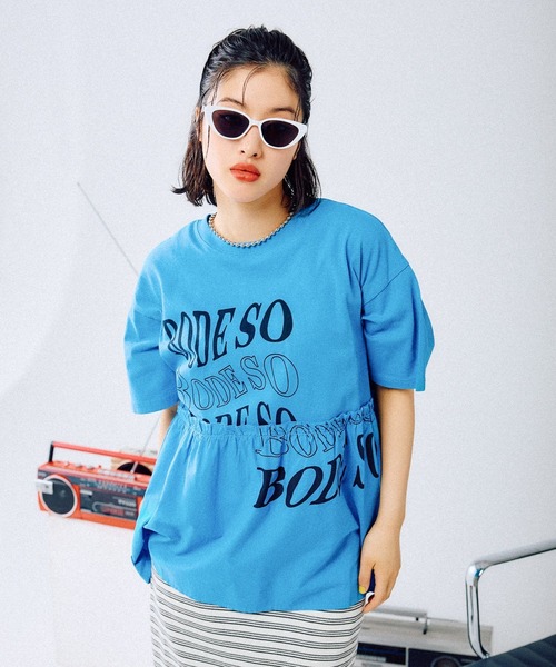 セール】切り替えリメイク風ロゴT 492414（Tシャツ/カットソー