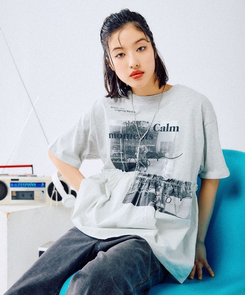 切り替えリメイク風ロゴT 492414（Tシャツ/カットソー）｜LEPSIM