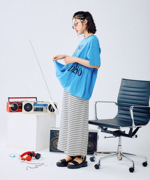 LEPSIM（レプシィム）の「切り替えリメイク風ロゴT　492414（Tシャツ/カットソー・レディース・グレー/ライトグレー/ブルー/ブラック/ブラウン・FREE）」の20枚目の写真