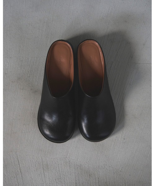 anuke アンヌーク Ecoleather Heel Slip-ons サボ Ecoleather Heel Slip-ons（スリッポン）｜anuke（アンヌーク