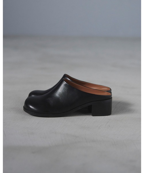 anuke アンヌーク Ecoleather Heel Slip-ons サボ Ecoleather Heel Slip-ons（フラットシューズ）｜ànuke（アンヌーク