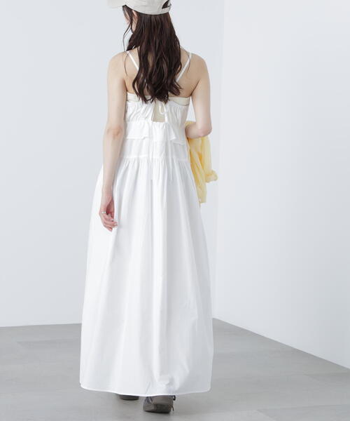 FREE'S MART（フリーズマート）の「◆ペプラムキャミティアードワンピース（ワンピース・レディース・グレー/ホワイト/ベージュ/ブルー・SMALL/MEDIUM）」の21枚目の写真