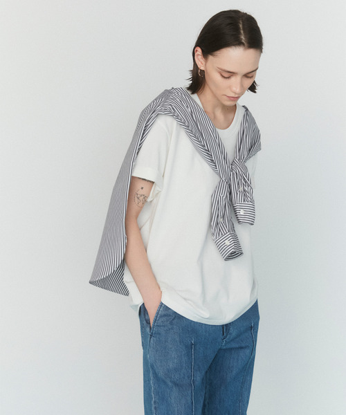 VICTIM（ヴィクティム）の「VICTIM ヴィクティム / HEAVY COTTON TEE シルクライクヘビーコットンベーシックTシャツ / VTM-25-CS-006（Tシャツ/カットソー・メンズ・ホワイト/ブラック/グレー・1/2/3）」の2枚目の写真