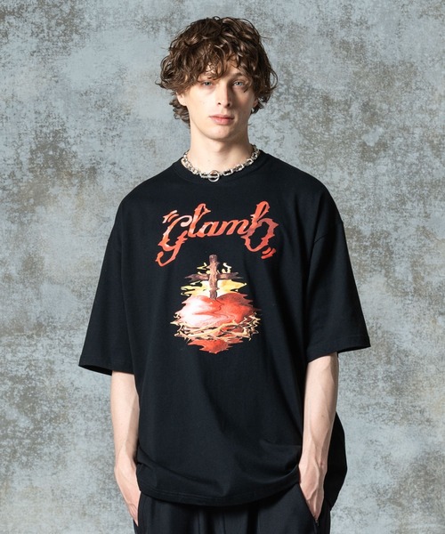 glamb(グラム)の「Crunch Cross Heart T-shirt / クランチクロスハートTシャツ(Tシャツ/カットソー・メンズ・ホワイト/ブラック・S/M/L)」の2枚目の写真