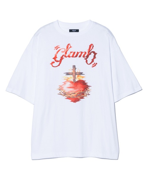 glamb(グラム)の「Crunch Cross Heart T-shirt / クランチクロスハートTシャツ(Tシャツ/カットソー・メンズ・ホワイト/ブラック・S/M/L)」の3枚目の写真