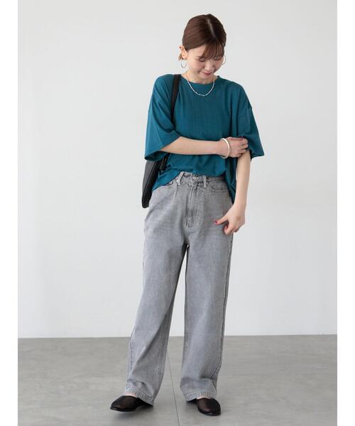 Lugnoncure（ルノンキュール）の「ストレートデニムパンツ（その他パンツ・レディース・グレー/オフホワイト/サックスブルー・L/M）」の4枚目の写真