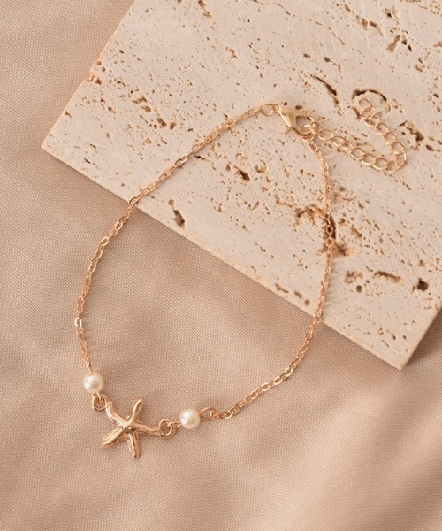 Mayree（メイリー）の「【float】ヒトデ×ミニパールビーズ デザイン シンプル アンクレット（アンクレット・レディース・ゴールド/シルバー・FREE）」の5枚目の写真