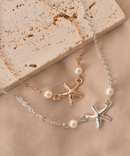 Mayree（メイリー）の「【float】ヒトデ×ミニパールビーズ デザイン シンプル アンクレット（アンクレット・レディース・ゴールド/シルバー・FREE）」の3枚目の写真