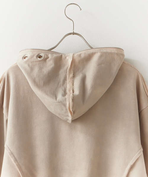 SUGGESTION（サジェッション）の「SUGGESTION/サジェッション グランジ加工ZIPプルパーカー（パーカー・メンズ・ブラック/ベージュ/パープル・L/M）」の4枚目の写真