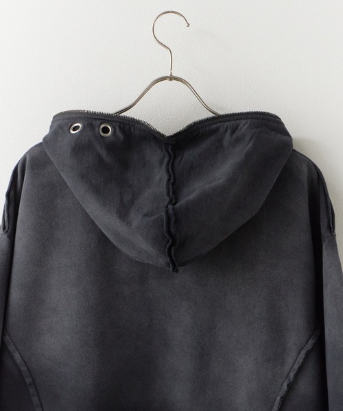 SUGGESTION/サジェッション グランジ加工ZIPプルパーカー（パーカー