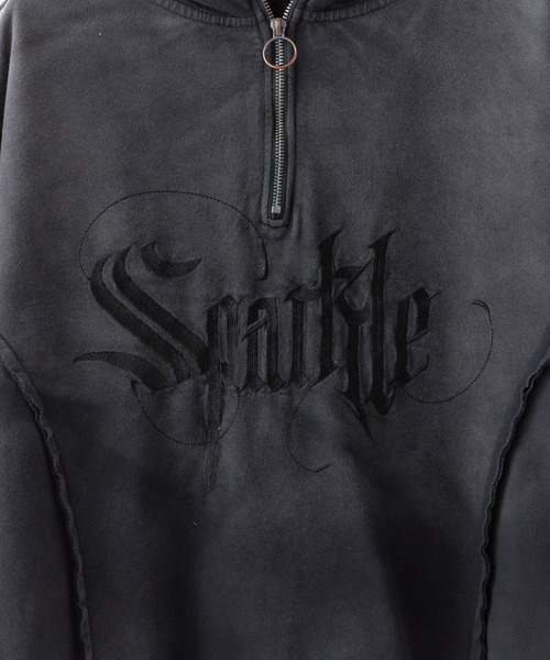 SUGGESTION（サジェッション）の「SUGGESTION/サジェッション グランジ加工ZIPプルパーカー（パーカー・メンズ・ブラック/ベージュ/パープル・L/M）」の9枚目の写真