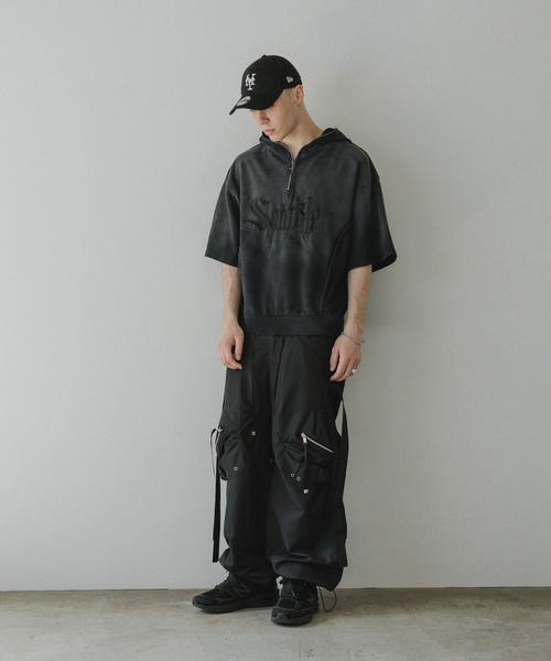 SUGGESTION（サジェッション）の「SUGGESTION/サジェッション グランジ加工ZIPプルパーカー（パーカー・メンズ・ブラック/ベージュ/パープル・L/M）」の22枚目の写真