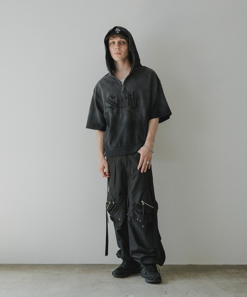 SUGGESTION/サジェッション グランジ加工ZIPプルパーカー（パーカー