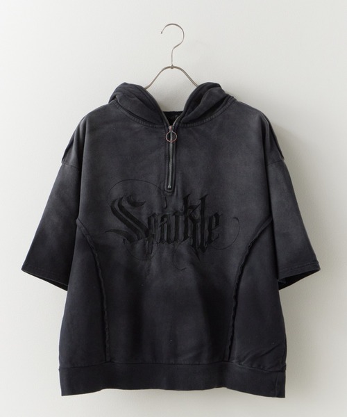 SUGGESTION（サジェッション）の「SUGGESTION/サジェッション グランジ加工ZIPプルパーカー（パーカー・メンズ・ブラック/ベージュ/パープル・L/M）」の18枚目の写真