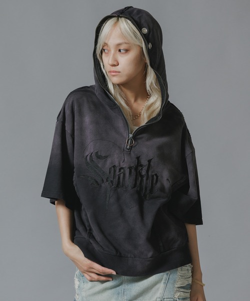 セール】SUGGESTION/サジェッション グランジ加工ZIPプルパーカー