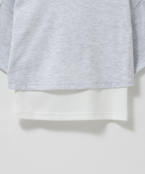 Mac-House（マックハウス）の「Simplify 肩リボン フェイクレイヤード リボンデザインプルオーバー（Tシャツ/カットソー・キッズ・オートミール/ブラック・130/140/150/160）」の11枚目の写真