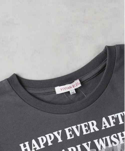 Right-on(ライトオン)の「【VIVIAN BLUE】チュールドッキングTシャツ(Tシャツ/カットソー・キッズ・ダークグレー/ホワイト・140/150/160/130)」の8枚目の写真