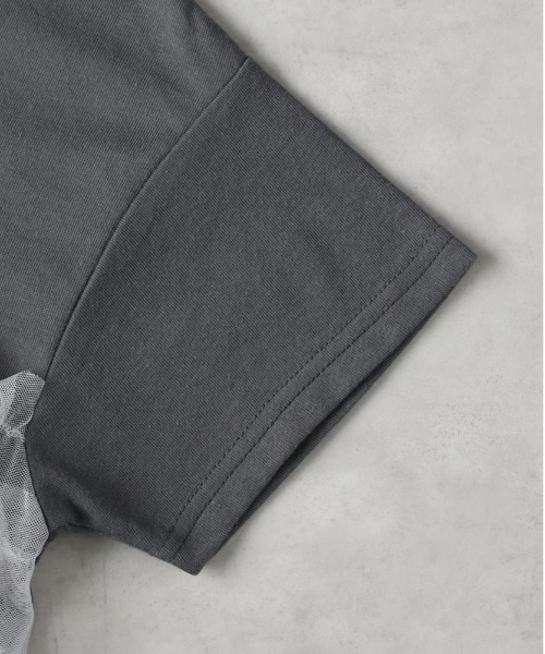 Right-on(ライトオン)の「【VIVIAN BLUE】チュールドッキングTシャツ(Tシャツ/カットソー・キッズ・ダークグレー/ホワイト・140/150/160/130)」の3枚目の写真