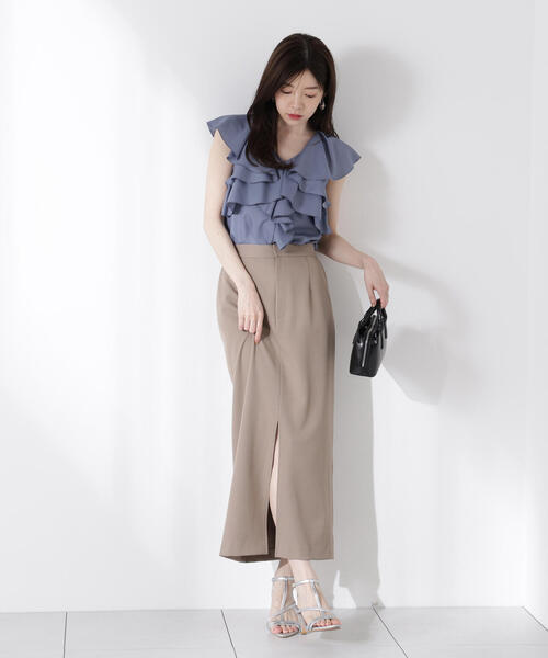 PROPORTION BODY DRESSING(プロポーションボディドレッシング)の「フリル半袖ブラウス / 1215110600(シャツ/ブラウス・レディース・ホワイト/グレー・FREE)」の9枚目の写真