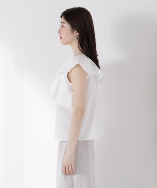 PROPORTION BODY DRESSING(プロポーションボディドレッシング)の「フリル半袖ブラウス / 1215110600(シャツ/ブラウス・レディース・ホワイト/グレー・FREE)」の18枚目の写真