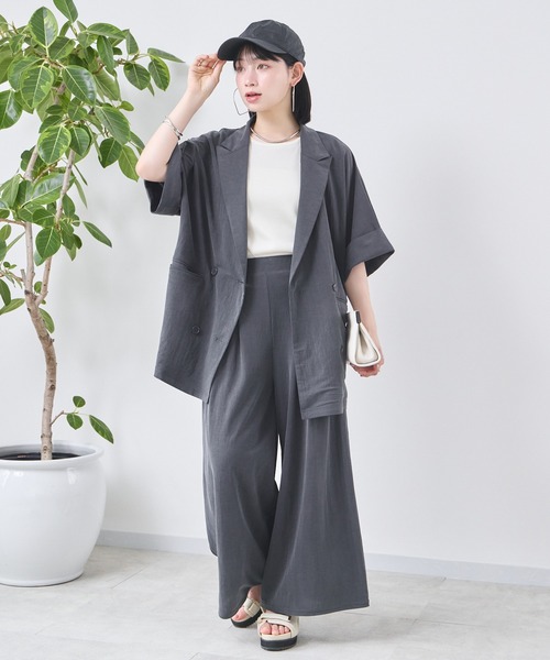 KATHARINE ROSS(キャサリンロス)の「【KATHARINE ROSS】サラらくジャケット(テーラードジャケット・レディース・ブラック/チャコールグレー・MEDIUM)」の22枚目の写真