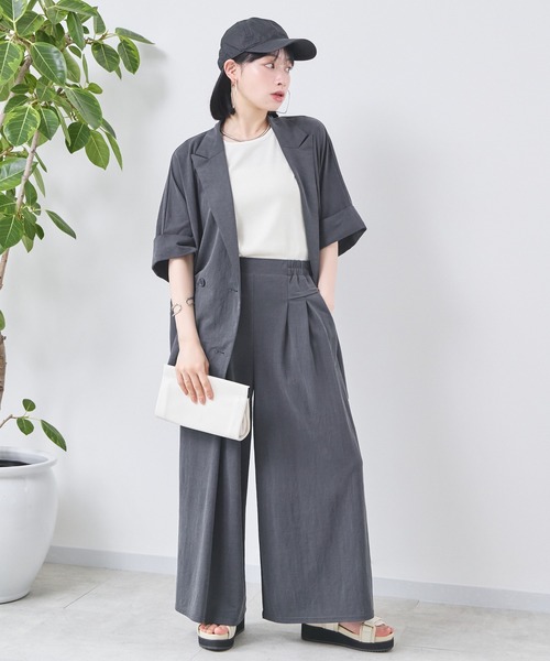 KATHARINE ROSS(キャサリンロス)の「【KATHARINE ROSS】サラらくジャケット(テーラードジャケット・レディース・ブラック/チャコールグレー・MEDIUM)」の21枚目の写真