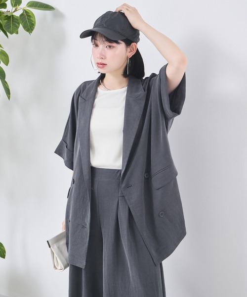 KATHARINE ROSS(キャサリンロス)の「【KATHARINE ROSS】サラらくジャケット(テーラードジャケット・レディース・ブラック/チャコールグレー・MEDIUM)」の18枚目の写真