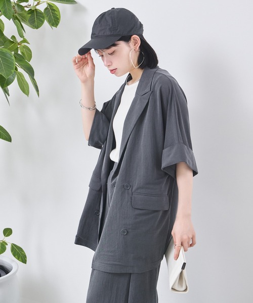 KATHARINE ROSS(キャサリンロス)の「【KATHARINE ROSS】サラらくジャケット(テーラードジャケット・レディース・ブラック/チャコールグレー・MEDIUM)」の17枚目の写真