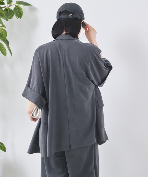 KATHARINE ROSS(キャサリンロス)の「【KATHARINE ROSS】サラらくジャケット(テーラードジャケット・レディース・ブラック/チャコールグレー・MEDIUM)」の14枚目の写真