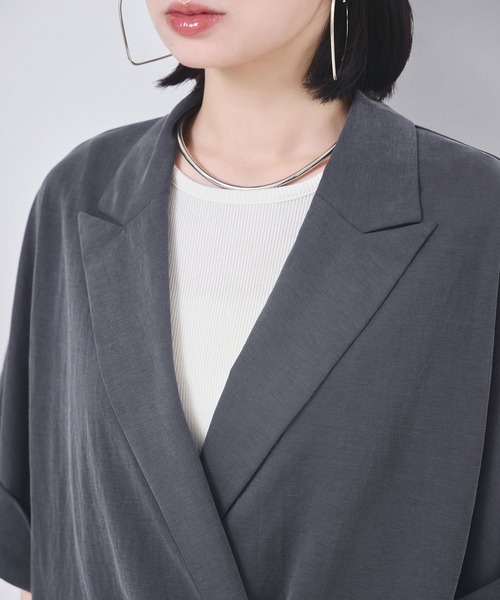 KATHARINE ROSS(キャサリンロス)の「【KATHARINE ROSS】サラらくジャケット(テーラードジャケット・レディース・ブラック/チャコールグレー・MEDIUM)」の11枚目の写真