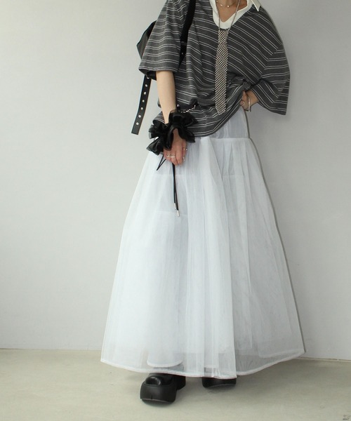 MAISON CHUCLLA（メゾンチュクラ）の「【MAISON CHUCLLA】チュールコンビ レザーライクシュシュ chaj25s01（シュシュ・レディース・ブラック・FREE）」の12枚目の写真