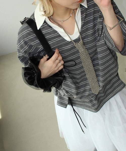 MAISON CHUCLLA（メゾンチュクラ）の「【MAISON CHUCLLA】チュールコンビ レザーライクシュシュ chaj25s01（シュシュ・レディース・ブラック・FREE）」の14枚目の写真