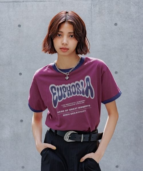 PAGEBOY（ページボーイ）の「リンガーロゴTシャツ（Tシャツ/カットソー・レディース・ブラック/オフホワイト/レッド系その他・FREE）」の14枚目の写真