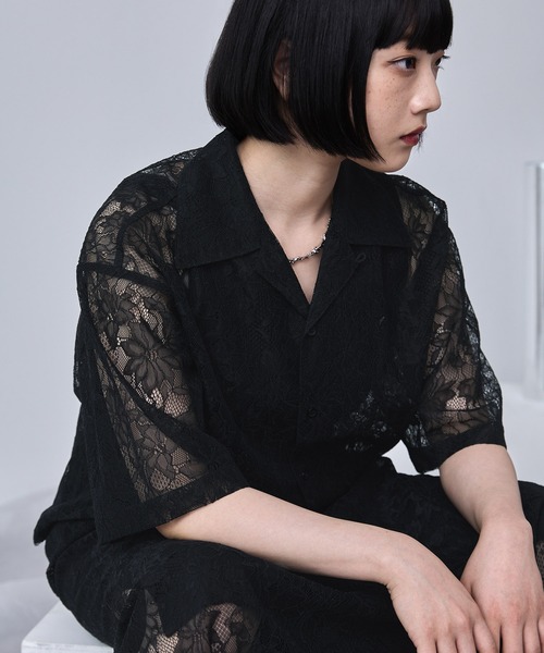 other - 美品 22SS アンドエルシー &amp;ellecy ネックレスシャツ ブラウス 長袖 ラッフルデザインシャツブラウス[品番：AMTW0010960]｜JUNOAH