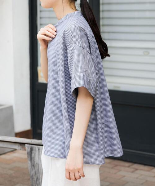 FORK&SPOON（フォークアンドスプーン）の「FORK&SPOON　ワイド5分袖シャツ（シャツ/ブラウス・レディース・ブルー系その他/ブラック系その他・1）」の12枚目の写真