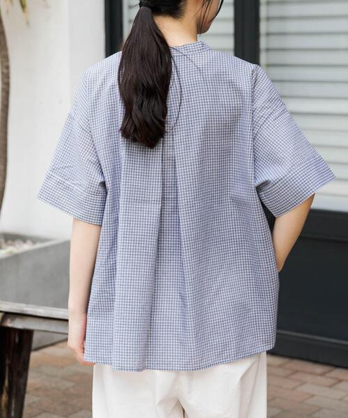 FORK&SPOON（フォークアンドスプーン）の「FORK&SPOON　ワイド5分袖シャツ（シャツ/ブラウス・レディース・ブルー系その他/ブラック系その他・1）」の14枚目の写真