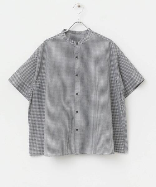 FORK&SPOON（フォークアンドスプーン）の「FORK&SPOON　ワイド5分袖シャツ（シャツ/ブラウス・レディース・ブルー系その他/ブラック系その他・1）」の19枚目の写真