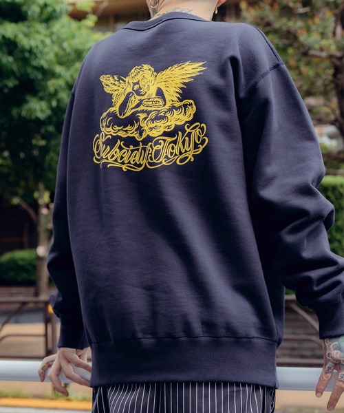 Subciety（サブサエティ）の「Angevil sweatshirt（スウェット・メンズ・ネイビー/ブラック/グレー・XX-LARGE/X-LARGE/LARGE/MEDIUM/SMALL）」の9枚目の写真