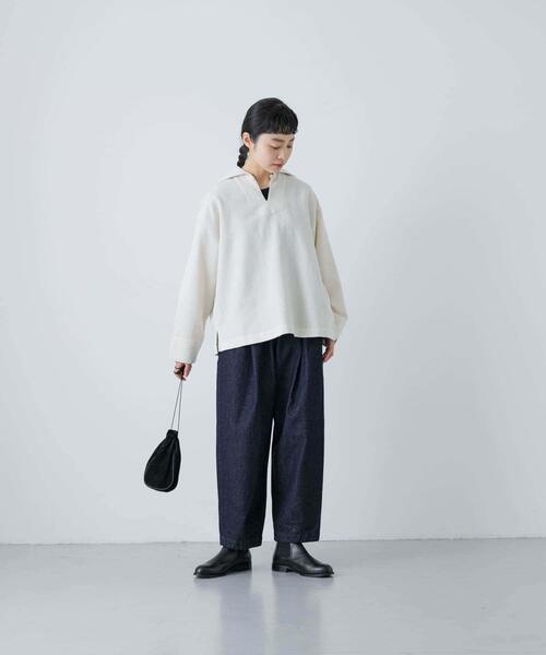 かぐれ（カグレ）の「デニムクロップドパンツ（デニムパンツ・レディース・インディゴブルー・FREE）」の3枚目の写真