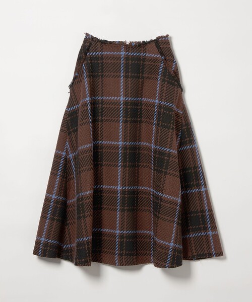 EMMEL REFINES＞EM ツィードライク チェック フレアスカート（スカート