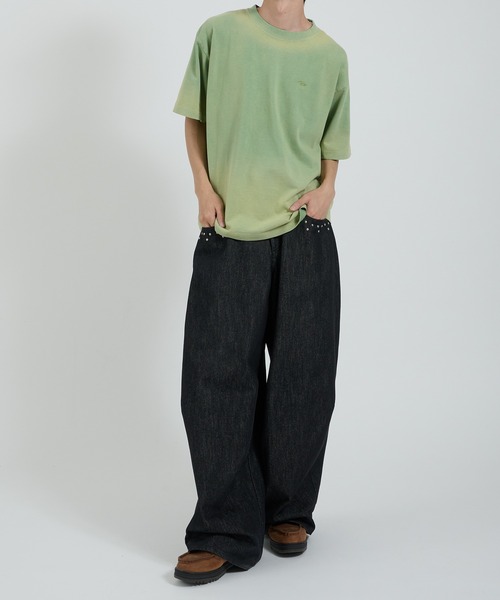 Perushu(ペルーシュ)の「フェードスプレー加工 ロゴ刺繍Tシャツ(Tシャツ/カットソー・メンズ・ブラウン/オフホワイト/オリーブ/ブラック・MEDIUM/LARGE)」の22枚目の写真