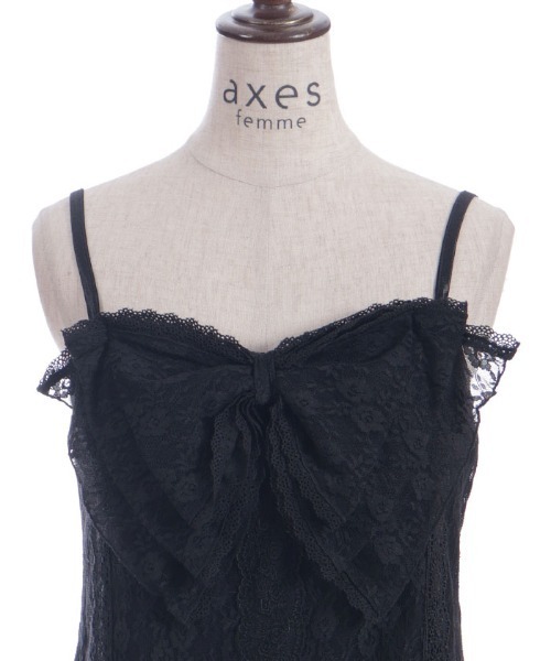 人気スポー新作 レーシービッグリボンキャミ（キャミソール）｜axes femme トップス