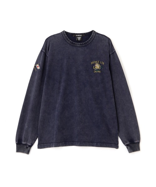 AVIREX（アヴィレックス）の「《SOUVENIR COLLECTION》WASHED T-SHIRT "FAR EAST TOUR" / ウォッシュド 長袖Tシャツ "ファーイーストツアー" / AVIREX / アヴィレックス（Tシャツ/カットソー・メンズ・オフホワイト/ネイビー・XX-LARGE/X-LARGE/LARGE/MEDIUM）」の7枚目の写真