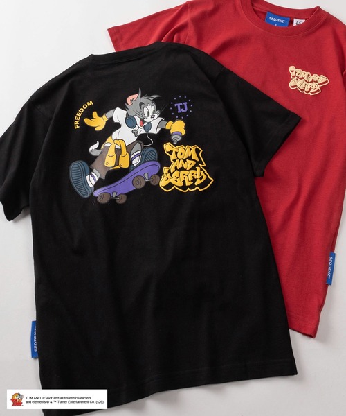 Tom&Jerry(トムアンドジェリー)の「【72】【TOM and JERRY/トムとジェリー】ストリートコーデ ラバー&発泡プリント Tシャツ/バックプリント(Tシャツ/カットソー・メンズ・ブラック/ブルー/ホワイト/グリーン/ブラック系1/スカイブルー系/ブラック系/ホワイト系/ホワイト系1/レッド系・M/L/XL/S)」の6枚目の写真
