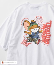 【72】【TOM and JERRY/トムとジェリー】ストリートコーデ ラバー&発泡プリント Tシャツ/バックプリント