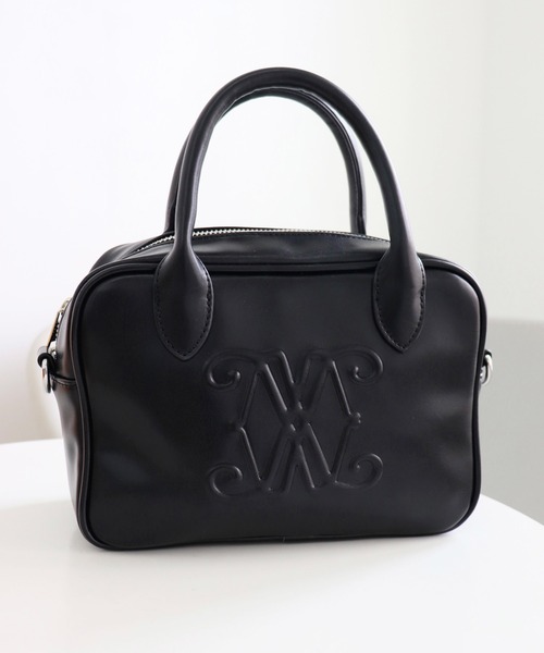 美品　B★PE ロゴ入り黒ボストンバッグ セール】ロゴボストンバッグ（ハンドバッグ）｜INGNI（イング