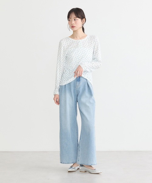 earth music&ecology（アースミュージックアンドエコロジー）の「【WEB限定/新色追加】アイレットジャカードタイトプルオーバー（Tシャツ/カットソー・レディース・グレー/ピンク/イエロー系その他/ブルー・FREE）」の14枚目の写真