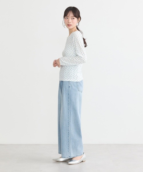 earth music&ecology（アースミュージックアンドエコロジー）の「【WEB限定/新色追加】アイレットジャカードタイトプルオーバー（Tシャツ/カットソー・レディース・グレー/ピンク/イエロー系その他/ブルー・FREE）」の15枚目の写真