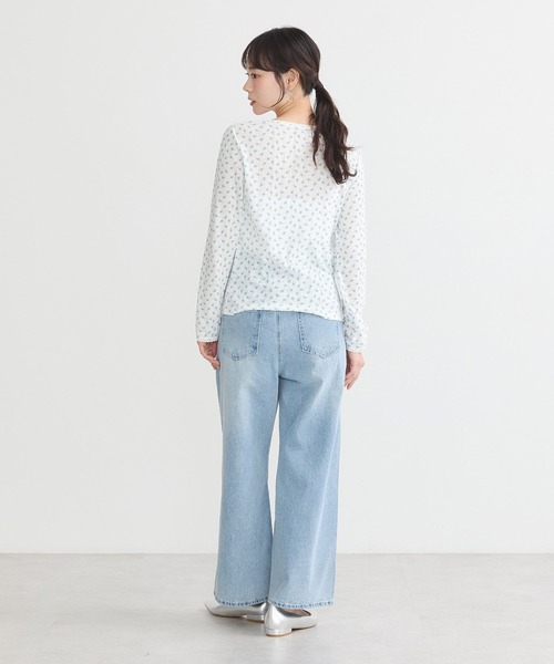 earth music&ecology（アースミュージックアンドエコロジー）の「【WEB限定/新色追加】アイレットジャカードタイトプルオーバー（Tシャツ/カットソー・レディース・グレー/ピンク/イエロー系その他/ブルー・FREE）」の16枚目の写真